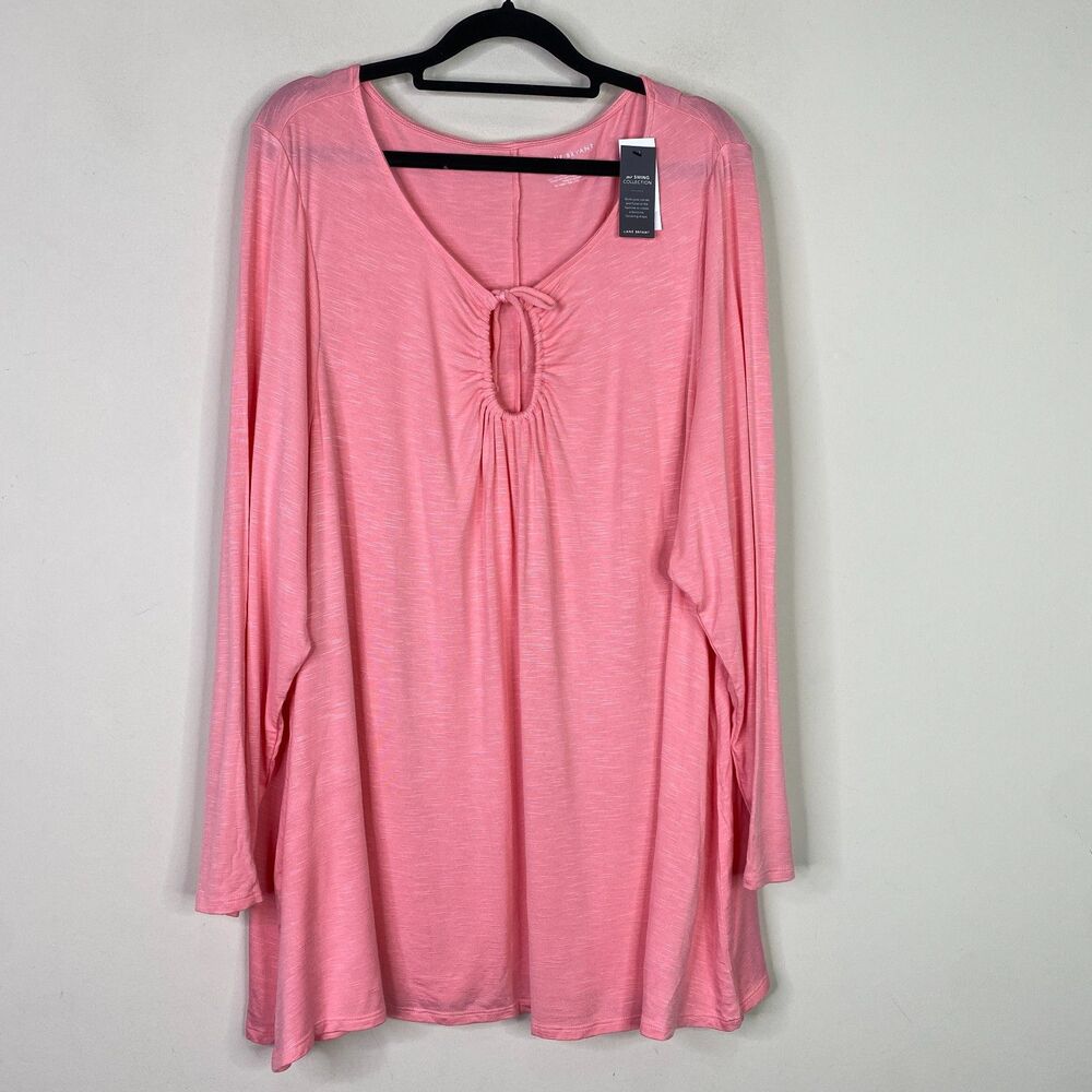 New Lane Bryant Long Sleeve Cutout-Neck Knit Swing Tunic Top Women's Size 22/24